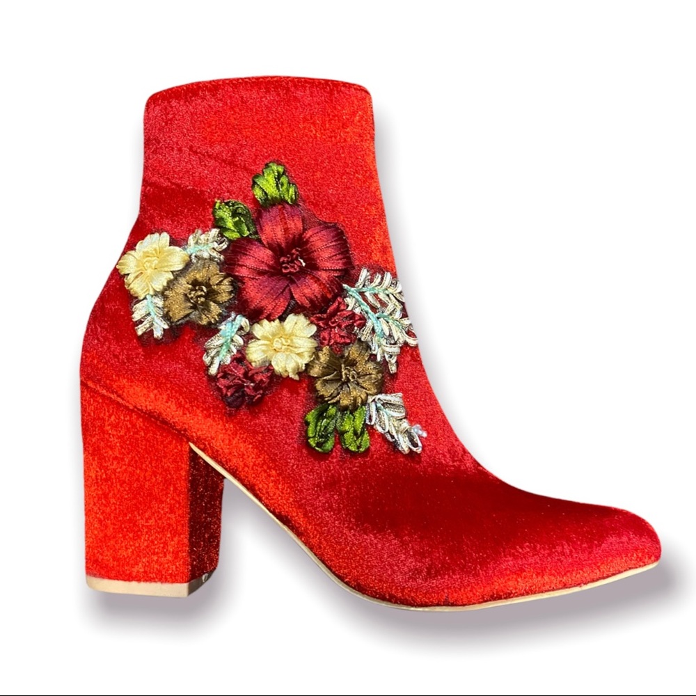 Mackin J Red Velvet Booties